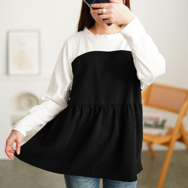 ビスチェドッキングフリルネックチュニック