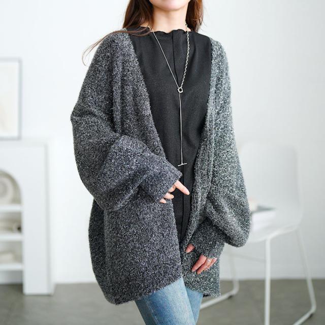 前後2wayラメシアーメロートップス