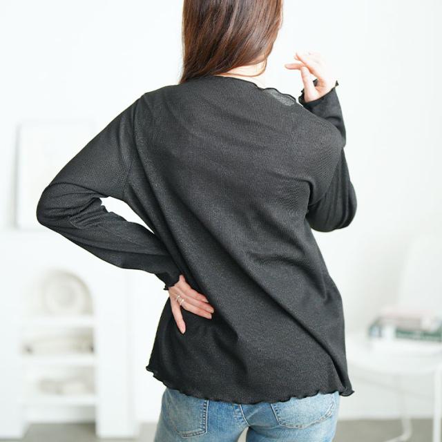 前後2wayラメシアーメロートップス