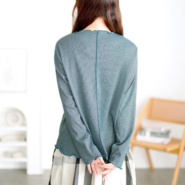 前後2wayラメシアーメロートップス