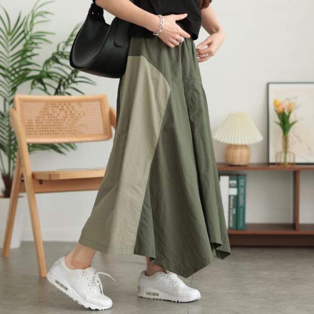 バイカラー切り替えイレヘムスカート