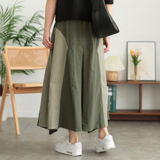 バイカラー切り替えイレヘムスカート