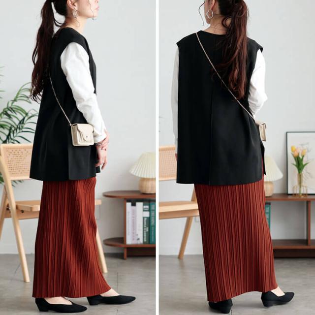 ランダムプリーツナロースカート