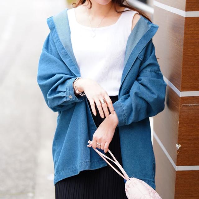 ビッグポケットオーバーサイズデニムシャツ