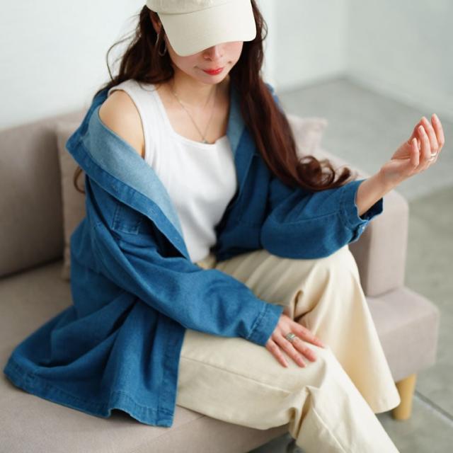 ビッグポケットオーバーサイズデニムシャツ