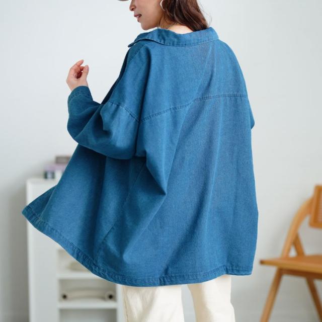 ビッグポケットオーバーサイズデニムシャツ