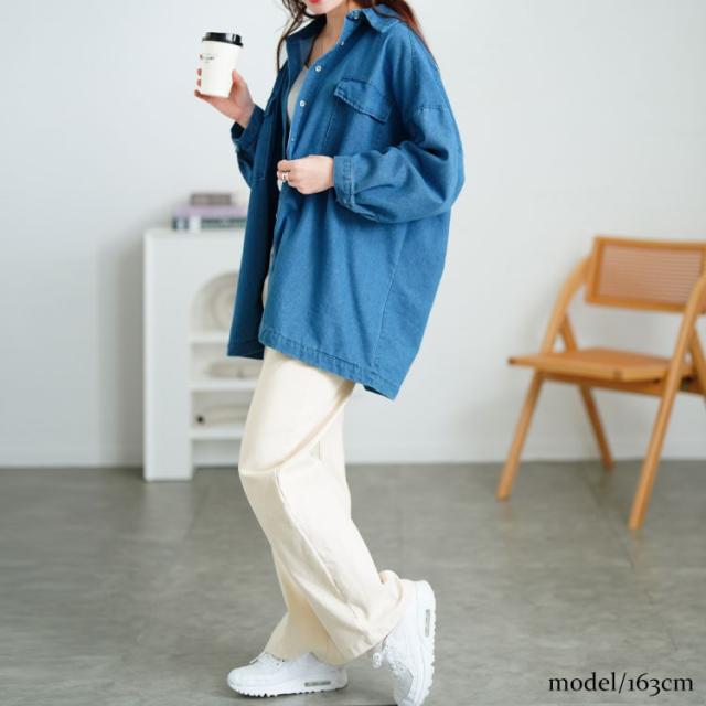ビッグポケットオーバーサイズデニムシャツ