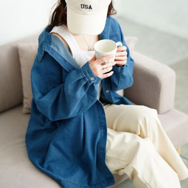 ビッグポケットオーバーサイズデニムシャツ