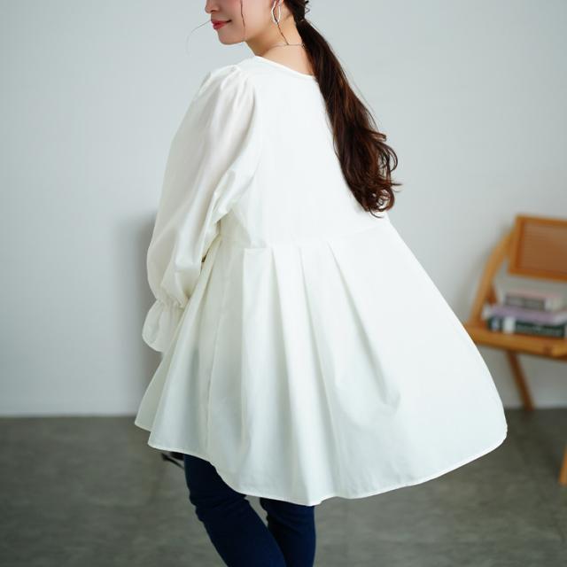 キャンディスリーブタック切り替えチュニック