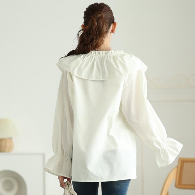 クロスフリルキャンディスリーブブラウス