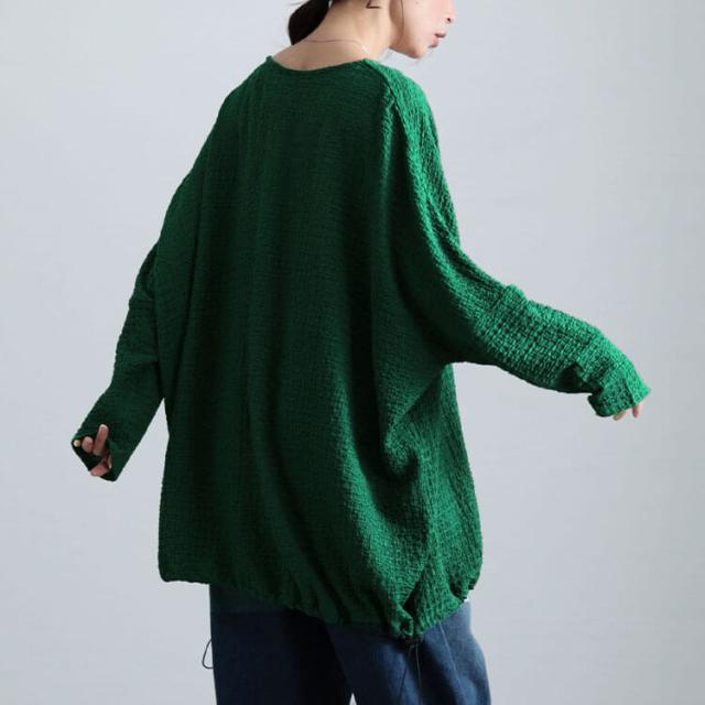 裾ドロストポコポコドルマンチュニック