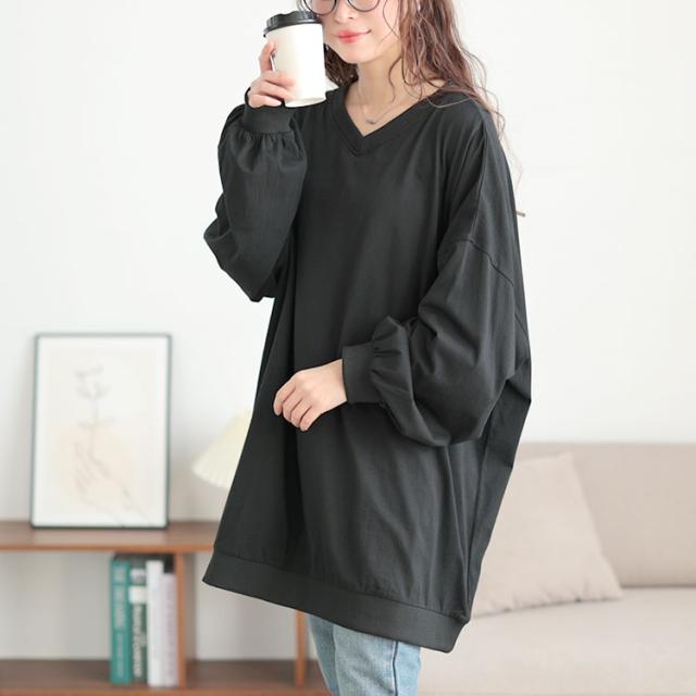 Vネックドルマンチュニック