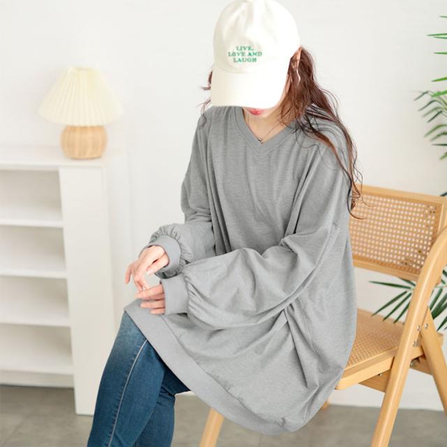 Vネックドルマンチュニック