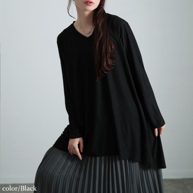 ストレッチカットシフォンコクーンチュニック