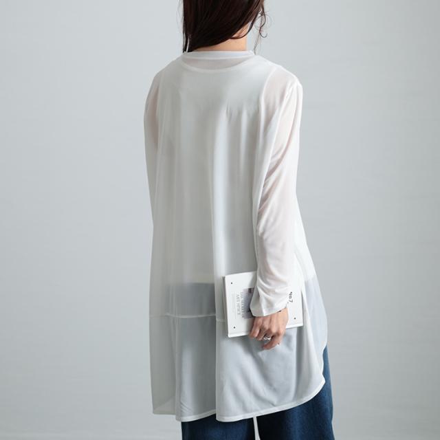 ストレッチカットシフォンコクーンチュニック