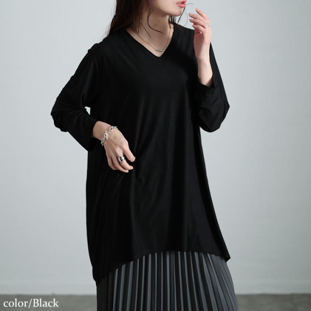 ストレッチカットシフォンコクーンチュニック