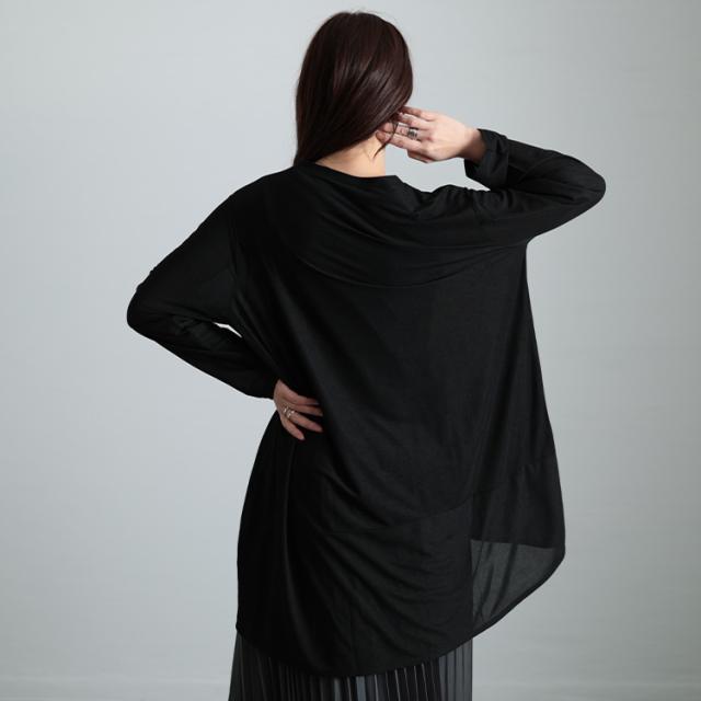 ストレッチカットシフォンコクーンチュニック