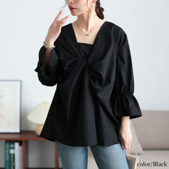 バックタックツイストブラウス