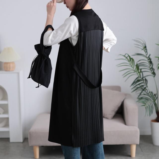 バックプリーツロングジレ