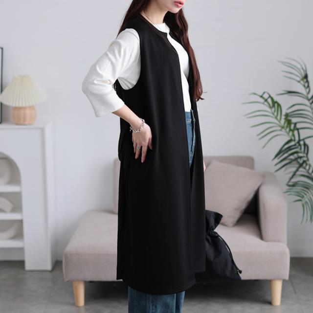 バックプリーツロングジレ