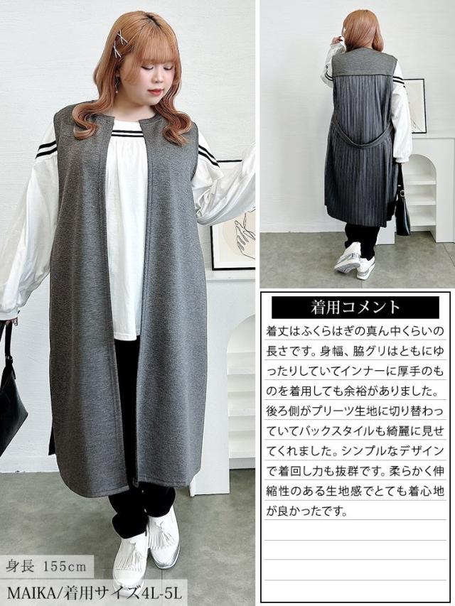 バックプリーツロングジレ