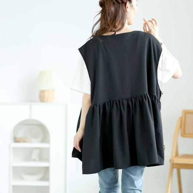 ジョーゼットペプラムベスト