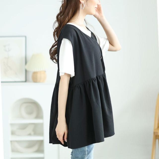 ジョーゼットペプラムベスト