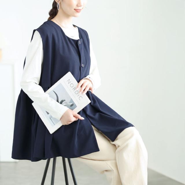 ジョーゼットペプラムベスト