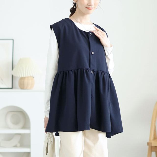 ジョーゼットペプラムベスト