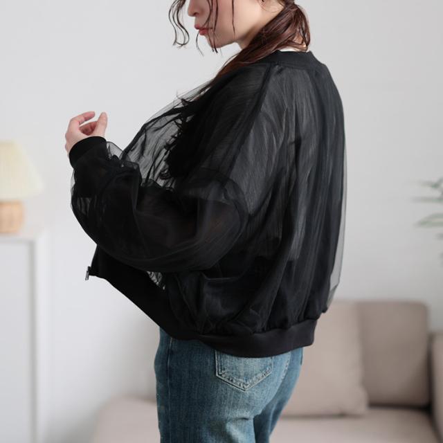 チュールクロップドMA-1ブルゾン