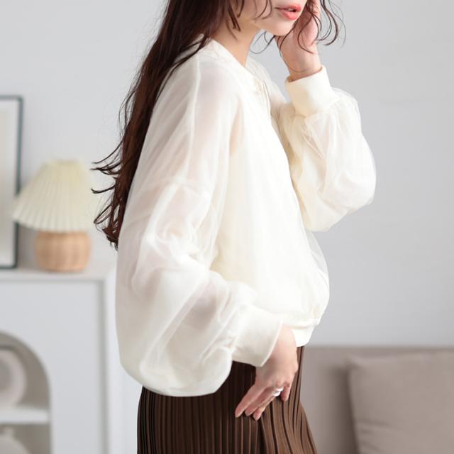 チュールクロップドMA-1ブルゾン