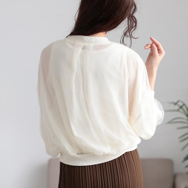 チュールクロップドMA-1ブルゾン