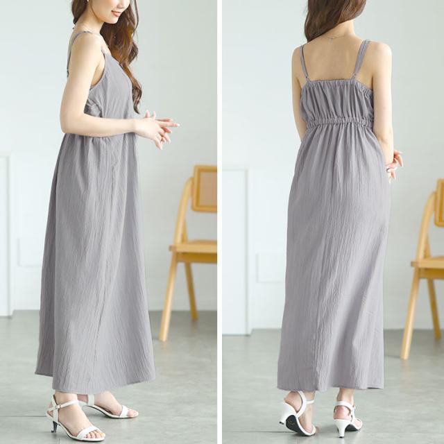 リボンフリルブラウス＆キャミワンピース2点セット