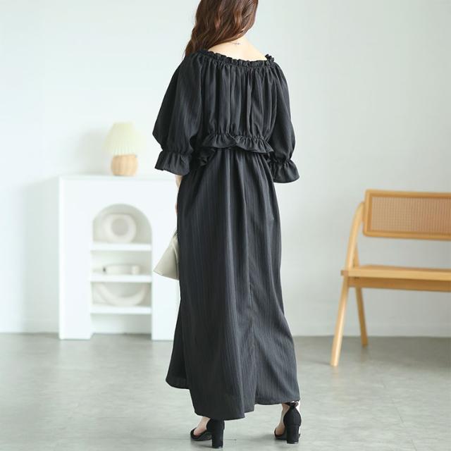 リボンフリルブラウス＆キャミワンピース2点セット