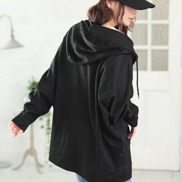 UVカット&接触冷感ストレッチ鹿の子ドルマンZIPパーカー