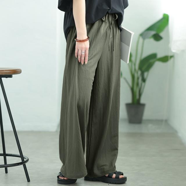 UVカット＆接触冷感ストレッチ鹿の子ワイドフレアパンツ