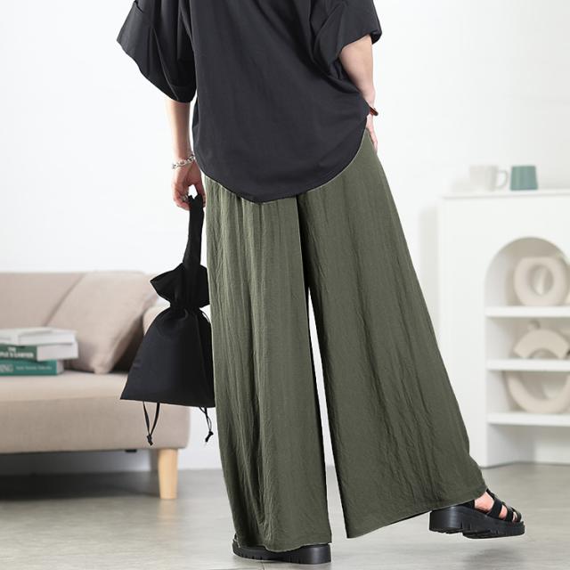 UVカット＆接触冷感ストレッチ鹿の子ワイドフレアパンツ