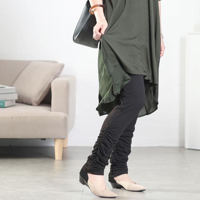 裾くしゅくしゅレギンス