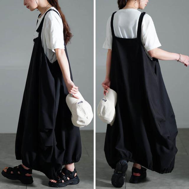 フロントZIPバルーンジャンパースカート