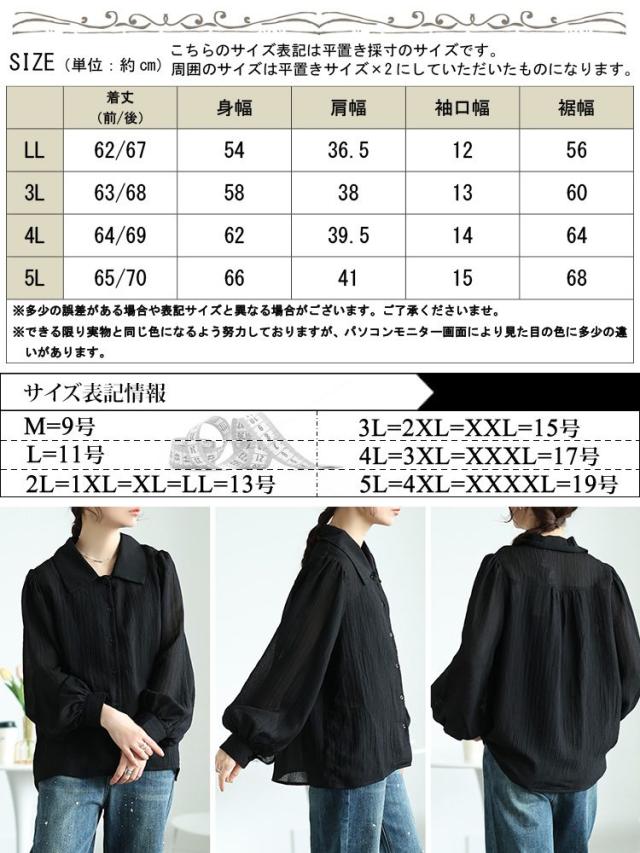 ボリュームスリーブシワ加工シアーシャツ