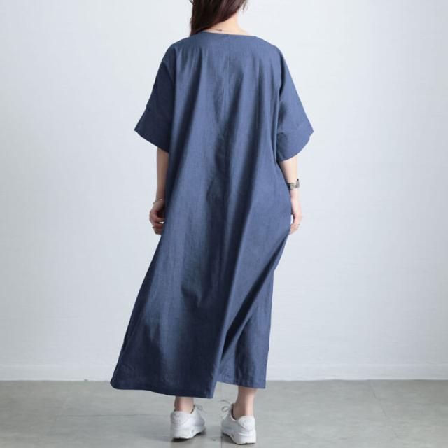 コットンシャンブレータックワンピース