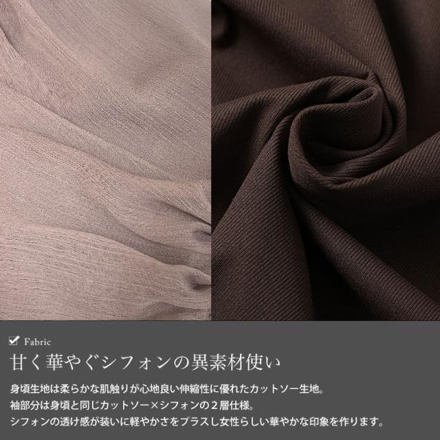 シフォンバルーンスリーブプルオーバー