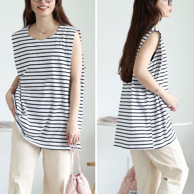 タックショルダーノースリーブチュニック