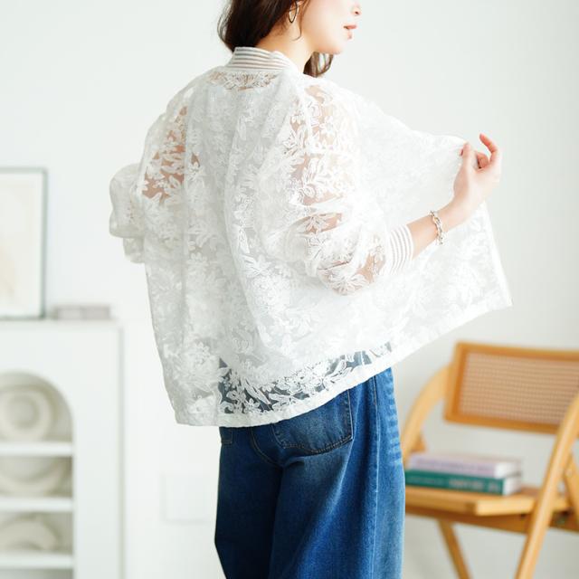花柄レースZIPブルゾン