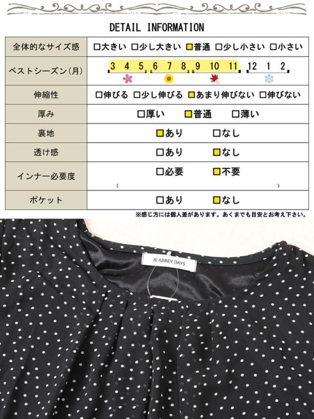 ドットシフォンタックブラウス