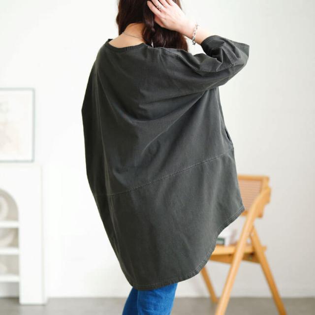 ロゴプリントコットンチュニックTシャツ