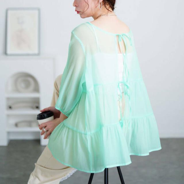 前後2wayリボンティアードチュニック