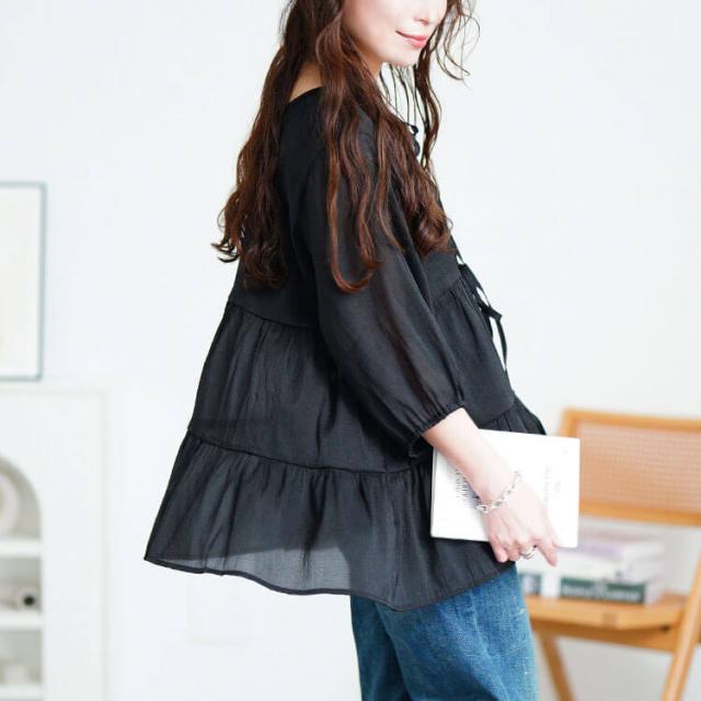 前後2wayリボンティアードチュニック