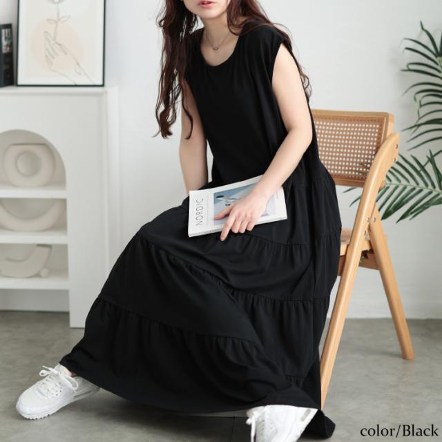 接触冷感ティアードワンピース