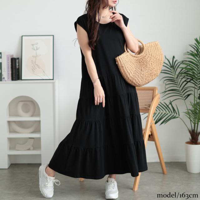 接触冷感ティアードワンピース